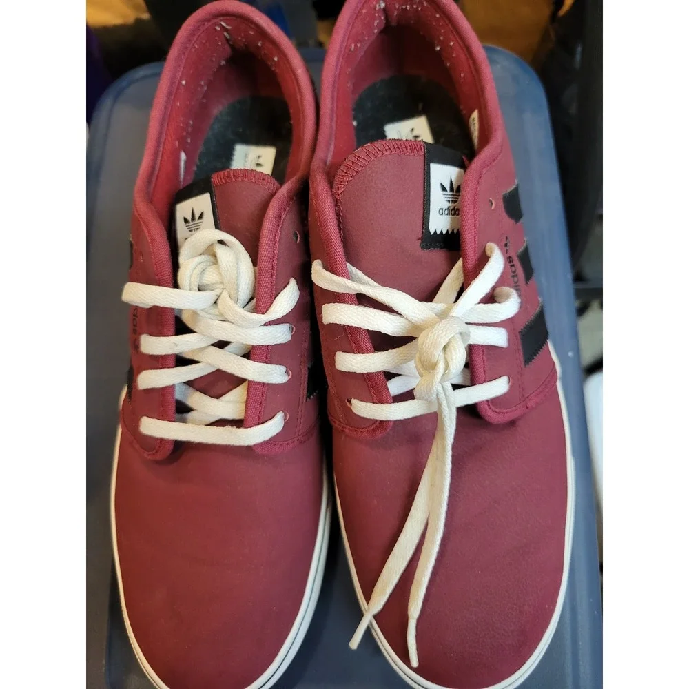 New Adidas Adi-Ease Burgundy Black White Mens Skate Shoes D68889 Size 11